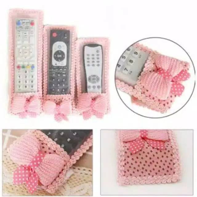 Sarung Remote TV AC Motif Pita &amp; Bear / Cover Remote / Pelindung Remote Tv