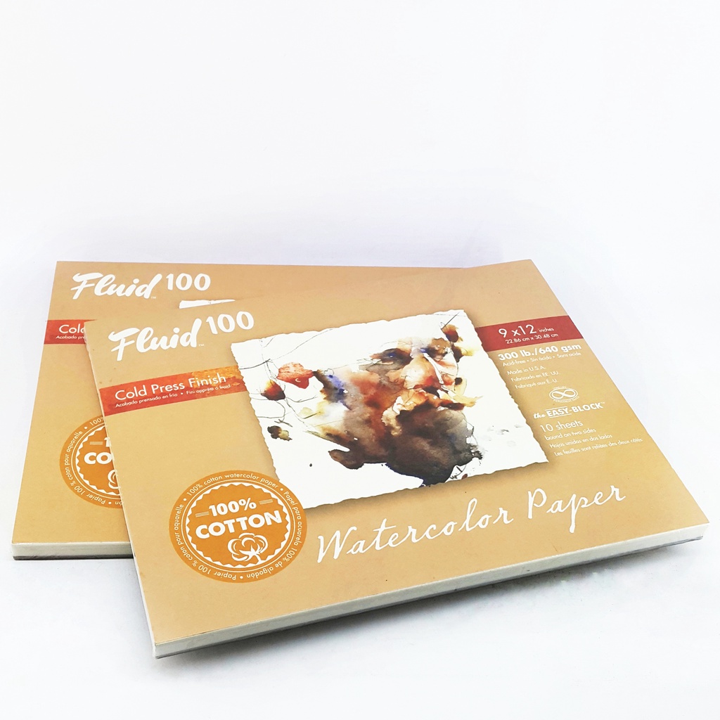 

Fluid 100 Cotton 9' x 12' 640 Gsm 10 Sheet Cold Pressed