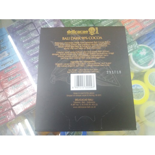 

COKELAT DELICACAO 90% PREMIUM DARK CHOCOLATE 4 25G