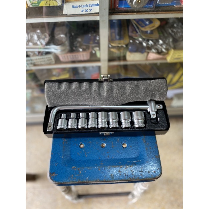 Kunci Sok Set 10PCS Pioneer Box Besi