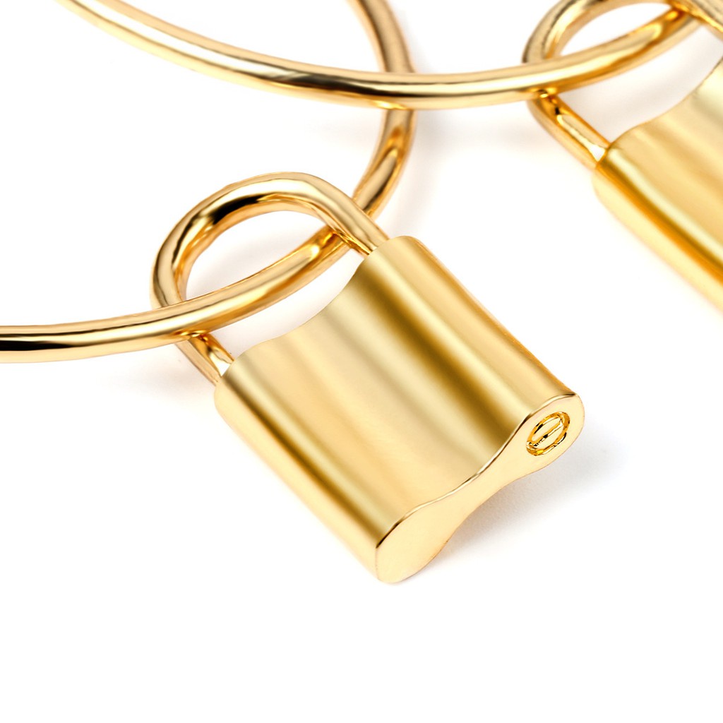 【Anti karat】COD Korean Fashion Kalung Gembok Emas Liontin Rantai Wanita Retro Simple Kunci L08