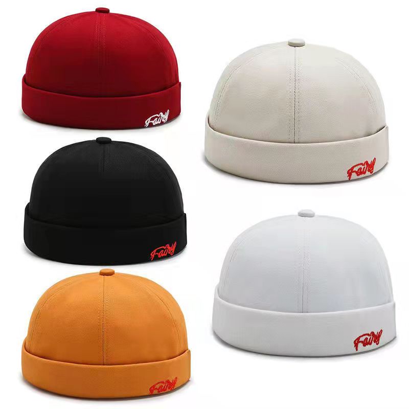 Topi Melon Bahan Kulit Warna Solid Gaya Retro Adjustable Untuk Pria