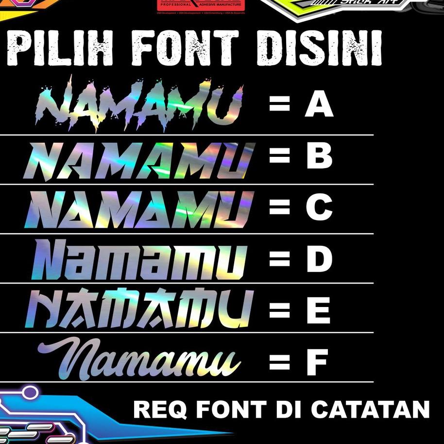 オ sticker tangki herex hologram maxdecal wajib chat untuk custom nama 1set isi 2 stiker