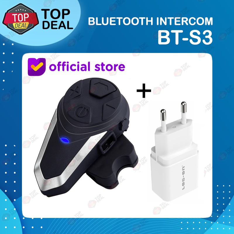 Bluetooth helm intercom BT S3 1000m original Rider Bluetooth BT-S3-BTS3 + Adaptor