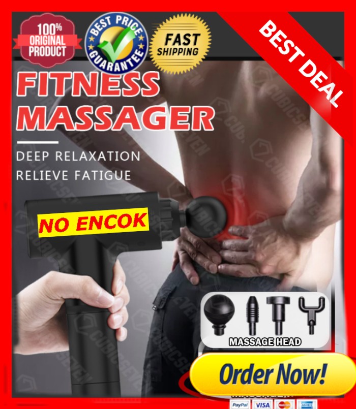 MASSAGE GUN - DEEP TISSUE MUSCLE MASSAGER - ALAT PIJAT GETAR WIRELESS