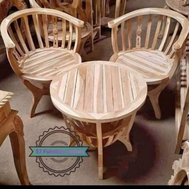 Kursi Tamu Depan Rumah/Kursi Santai/ Kursi Teras Jati Mentahan