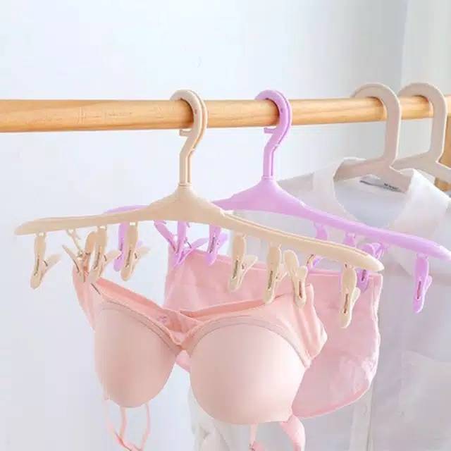 Gantungan baju jepit jepitan hanger 8 in 1 hanger jemuran pakaian kaos kaki