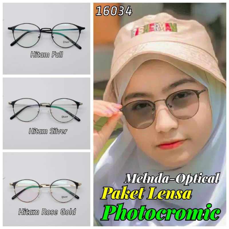 KACAMATA 16034 TERBARU,KACAMATA WANITA PHOTOCROMIC,KACAMATA MODEL KEKINIAN,KACAMATA PHOTOCROMIC