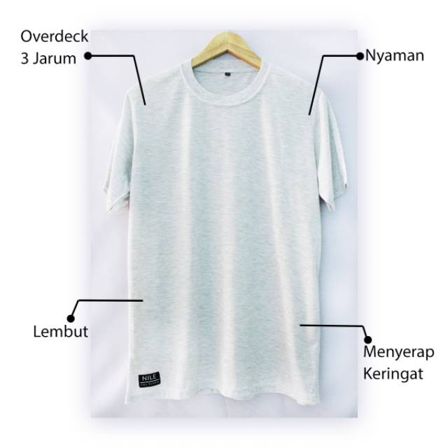 [FREE MASKER] Kaos Polos Twotone - Putih Misty | (COTTON COMBED 30S)