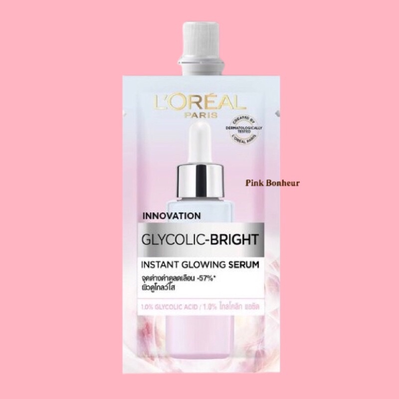 L'Oreal Paris Glycolic Bright Instant Glowing Face Serum 7.5ml Skincare Brightening Loreal Glyco Sac