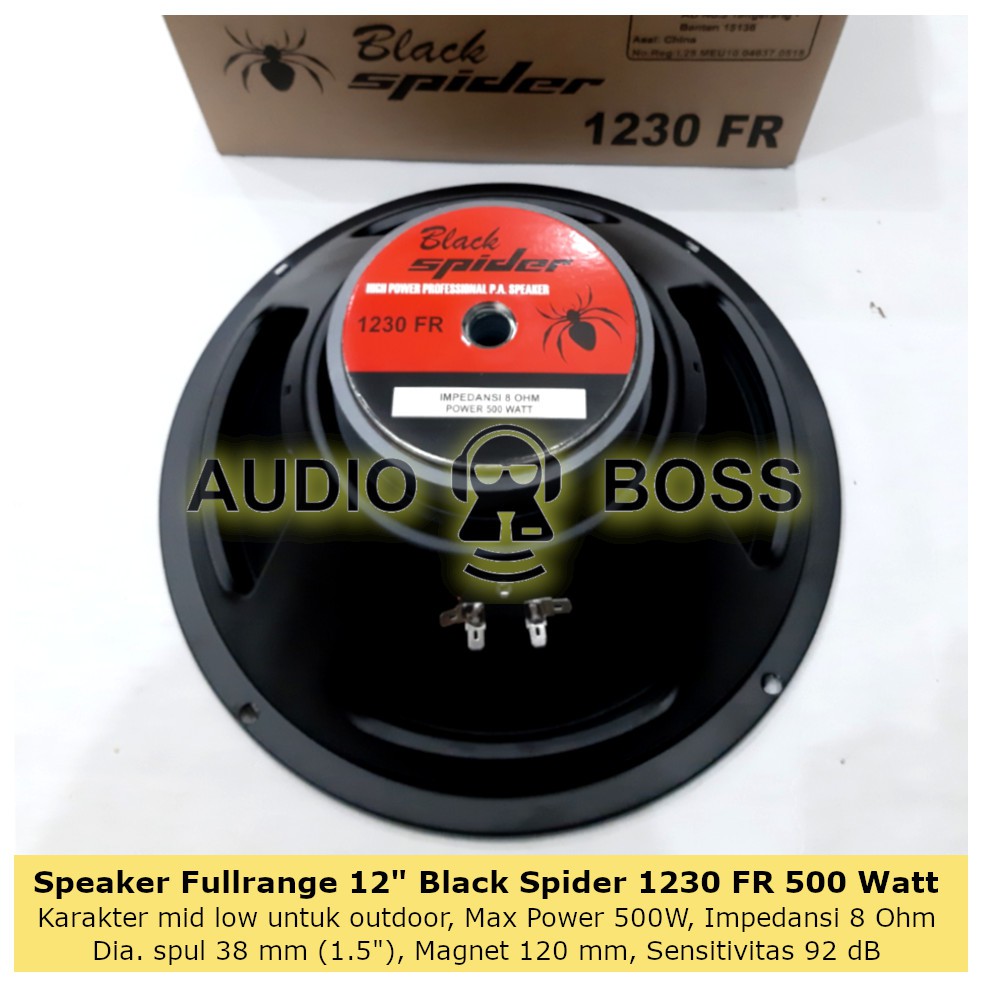 Speaker Full Range 12 Inch 12in Black Spider 1230 FR 500 Watt 500W
