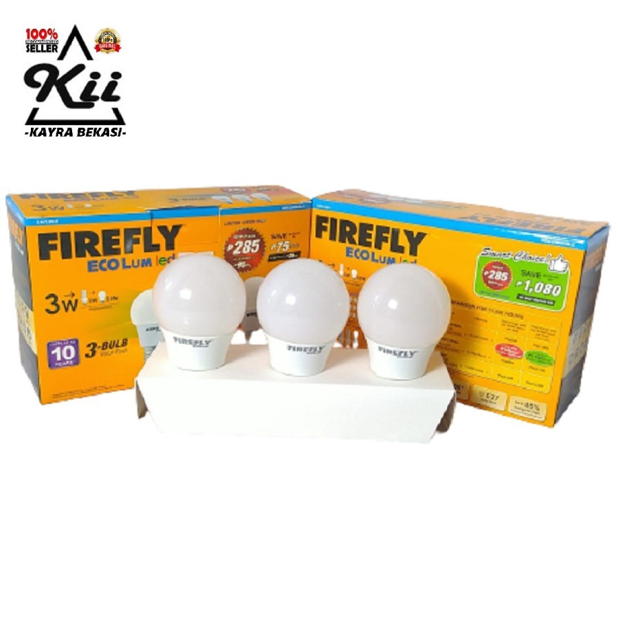 FireFly Value Pack Bohlam Bulb LED Putih 3pcs - Lampu Bohlam LED 3W