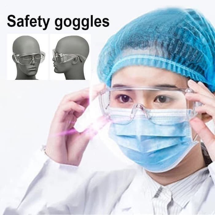 Kacamata Safety Google Kesehatan APD Anti Virus Medis - Safety Glasses Anti Dust Pelindung Mata