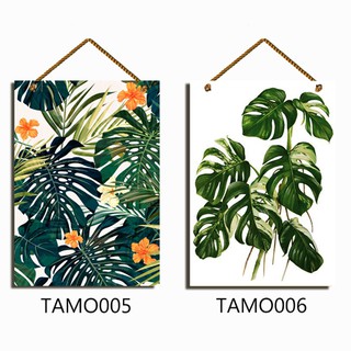  Hiasan  Dinding  Poster Kayu  Rumah Tropical Monstera MDF  