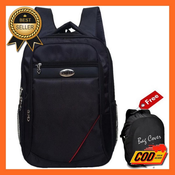 Tas Ransel Pria Hitam Polos Tas Punggung Backpack Ransel Sekolah Kerja Kuliah Travelling Casual Tas 