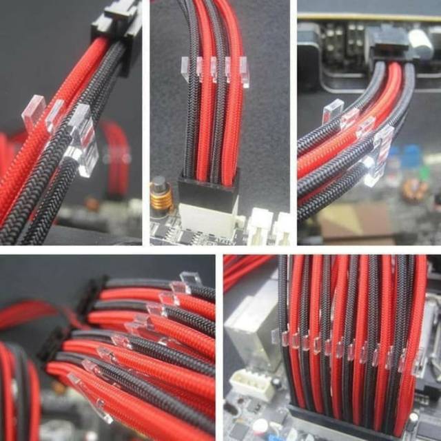 24 pin Hitam Sisir Kabel Psu Cable Comb Sleeved