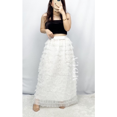 MDLV ~ 9711# Milanna Layered Tulle Long Skirt Rok Tutu Import