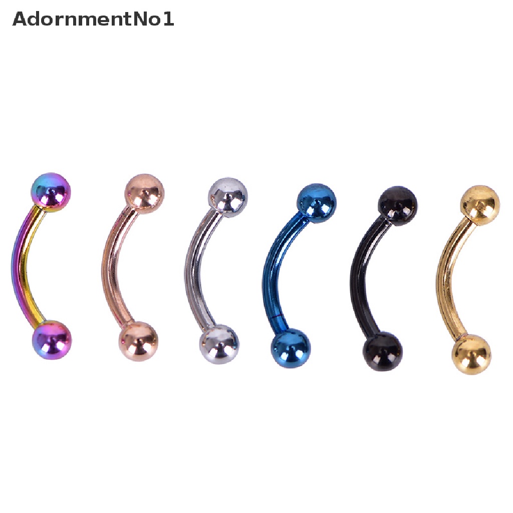 (AdornmentNo1) 12pcs / Set Anting Tindik Alis / Bibir / Tubuh Bentuk Barbel Lengkung Untuk Wanita