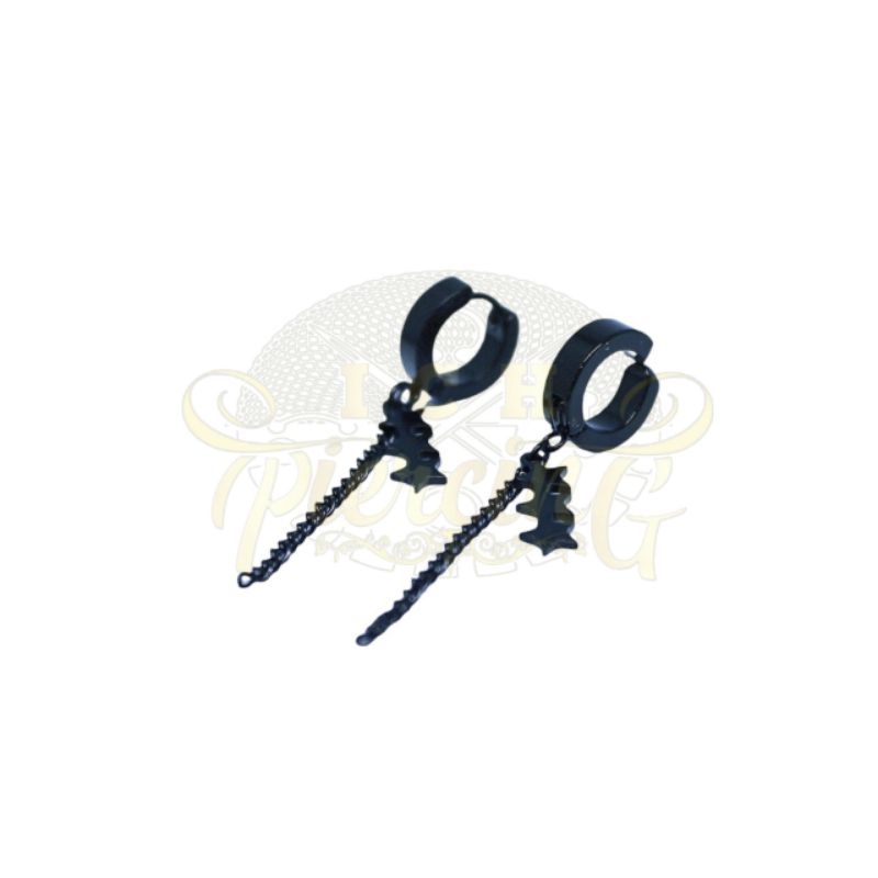 BEST PRODUK Anting Titanium BLACK / Anting Tindik dan jepit / Anting Pria Wanita / Anting Titanium / Anting BTS / Anting KPop / Anting Gantungan / Anting Fake