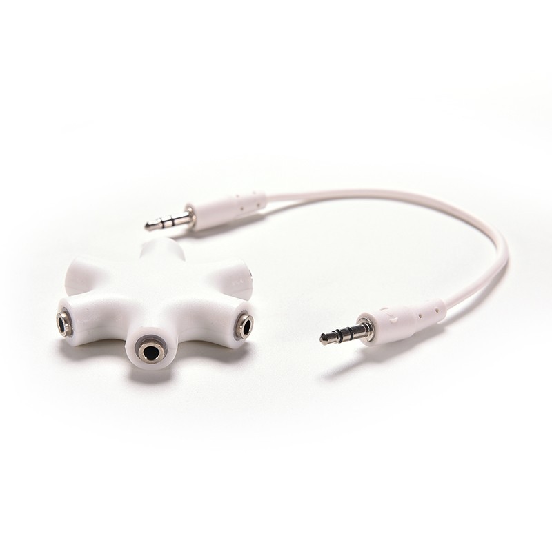 6 Way Ports Male to 5 Female Audio Earphone 3.5mm Jack Splitter Adapter - JLT108