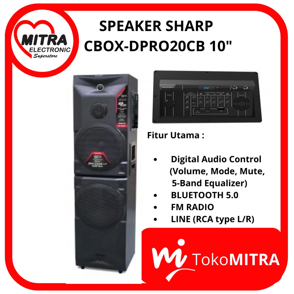 SPEAKER AKTIF SHARP CBOX-DPRO20CB 10'