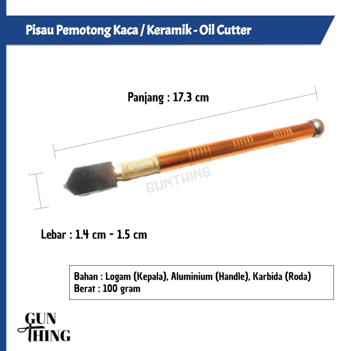 Pemotong Kaca Keramik / Pisau Potong Kaca Minyak - Oil Glass Cutter