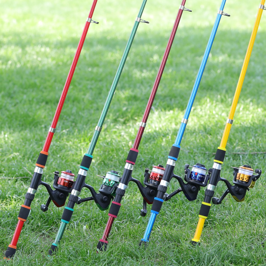 Spinning Rod Dengan ABS Reel Seat Dan 3 BB Tinggi Gear Ratio 5.5: 1 Spinning Reel Set Untuk Tangan Kiri/Kanan Untuk Freashwater