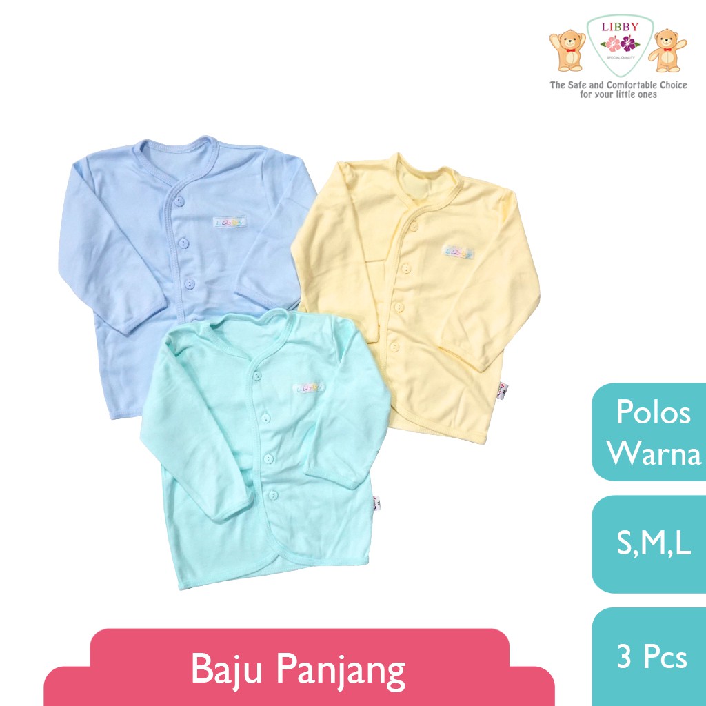 LIBBY Baju  Panjang Anak  Kecil  Warna 3pcs set Shopee  