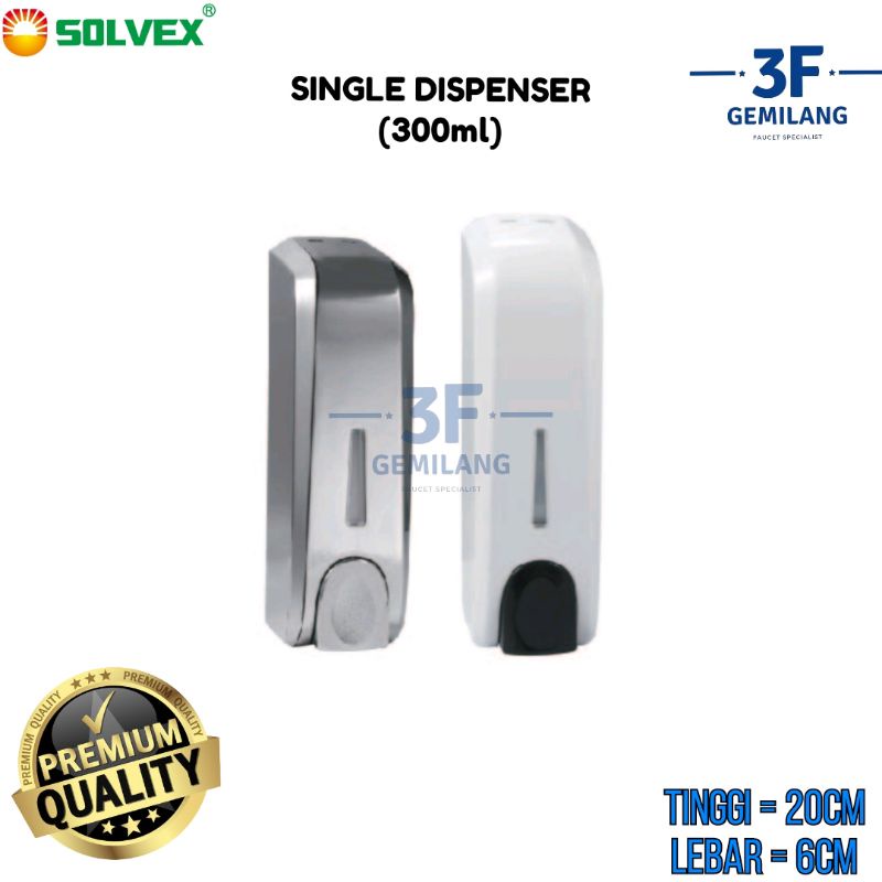Solvex - SOAP DISPENSER SINGLE - Tempat Sabun Cair - PREMIUM QUALITY