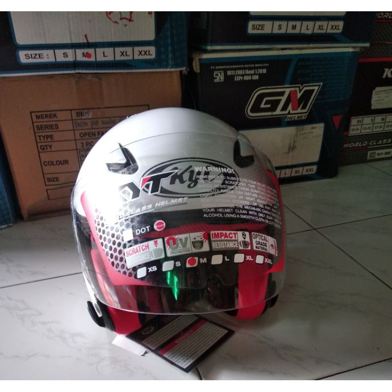 Helm KYT DJ maru/helm SNI/kaca bening,Kyt
