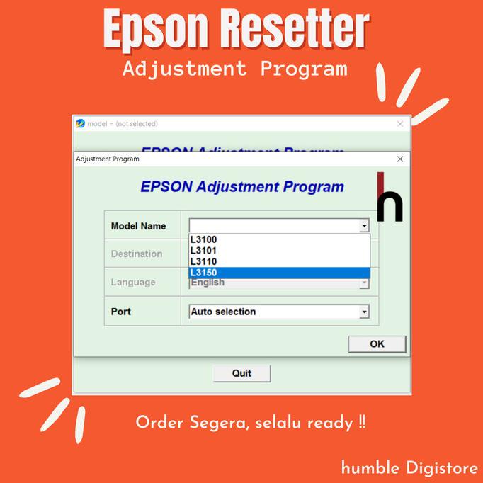 ;&;&;&;&] (NEW VERSION) Epson L3100,L3101,L3110,L3150 Program Resetter / Waste I