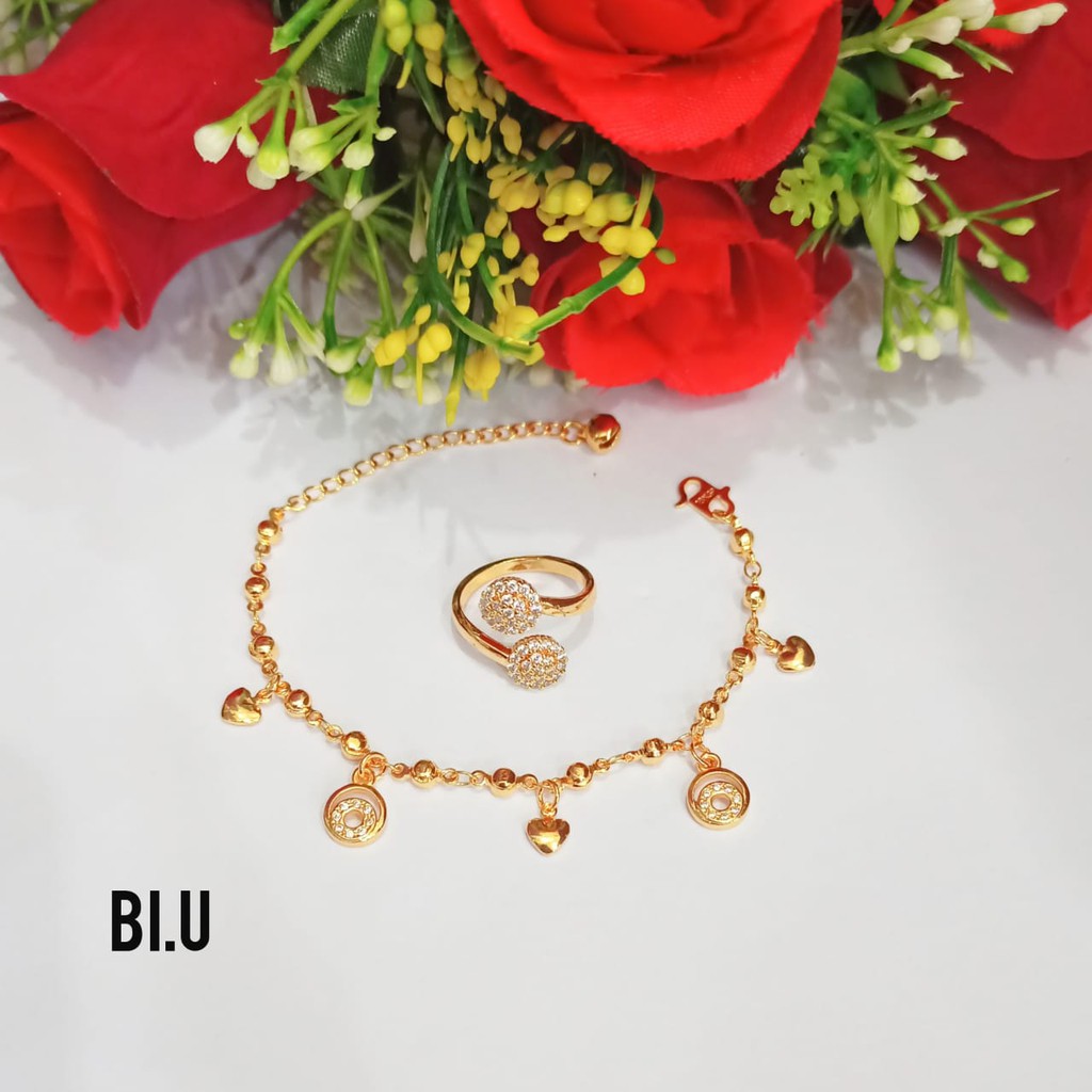 Gelang Tangan Biji Lada Jurai FREE CINCIN variasi motif perhiasan wanita Gold