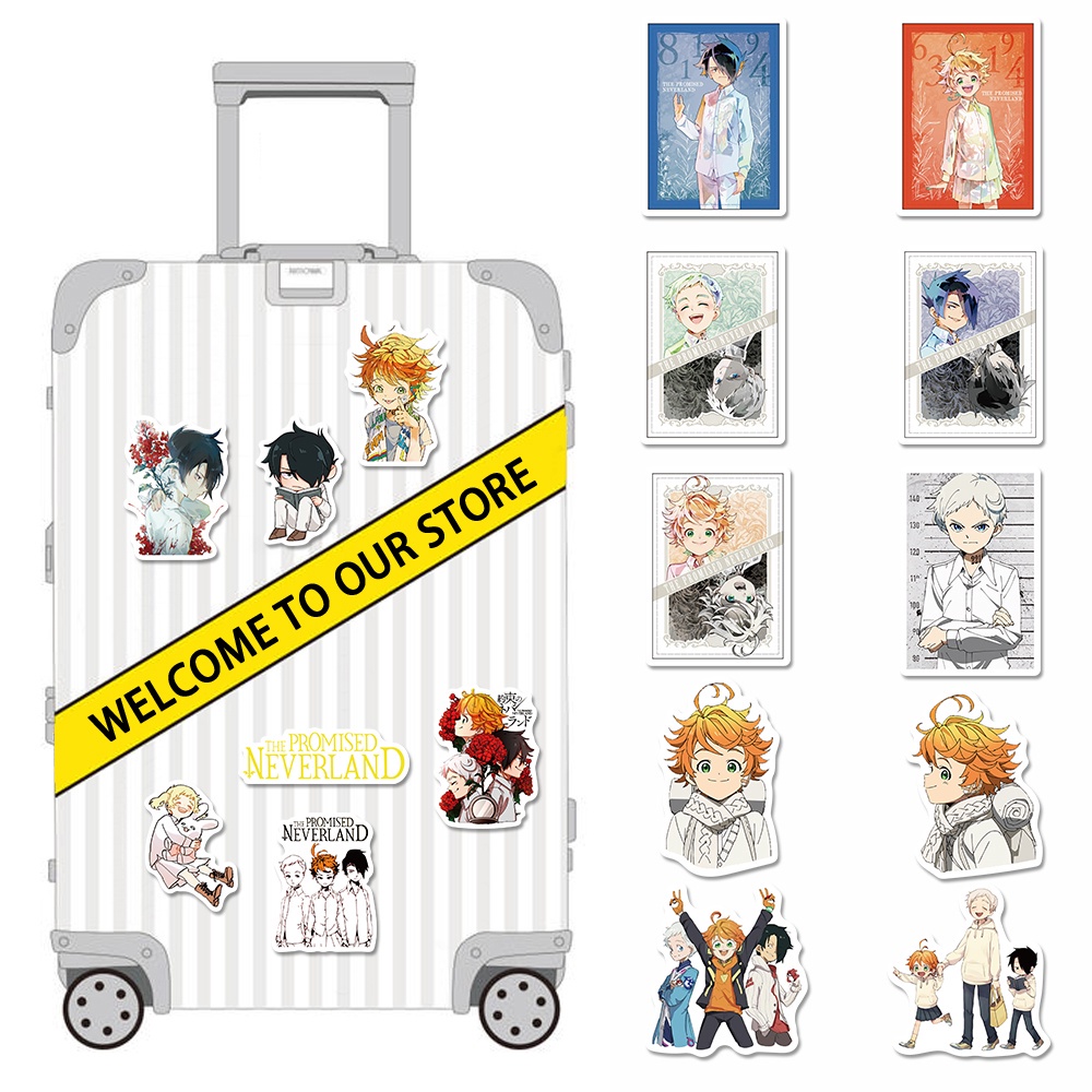 50 Lembar Stiker Desain Kartun Anime The Promised Neverland Anti Air Untuk Laptop