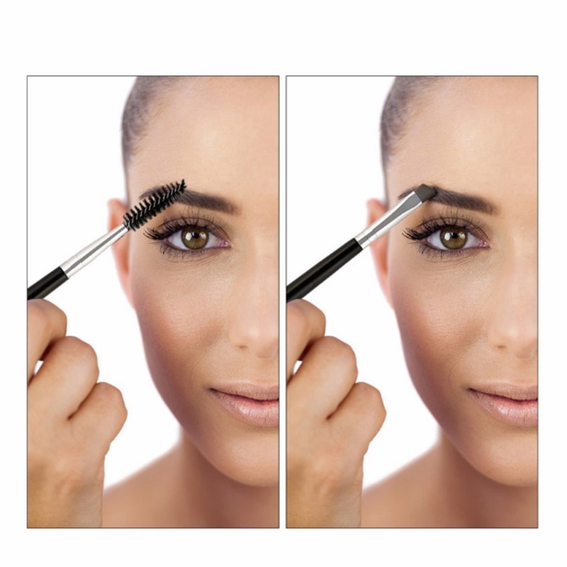 1pc Pensil Alis + Brush Bulu Mata 2 in 1 Multifungsi Adjustable Untuk Makeup / Kosmetik Wanita