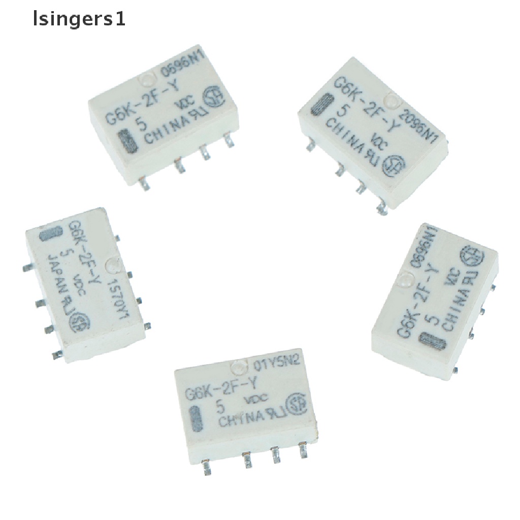 (lsingers1) 5pcs relay Sinyal dc 5v smd g6k-2f-y 8pin Untuk omron relay
