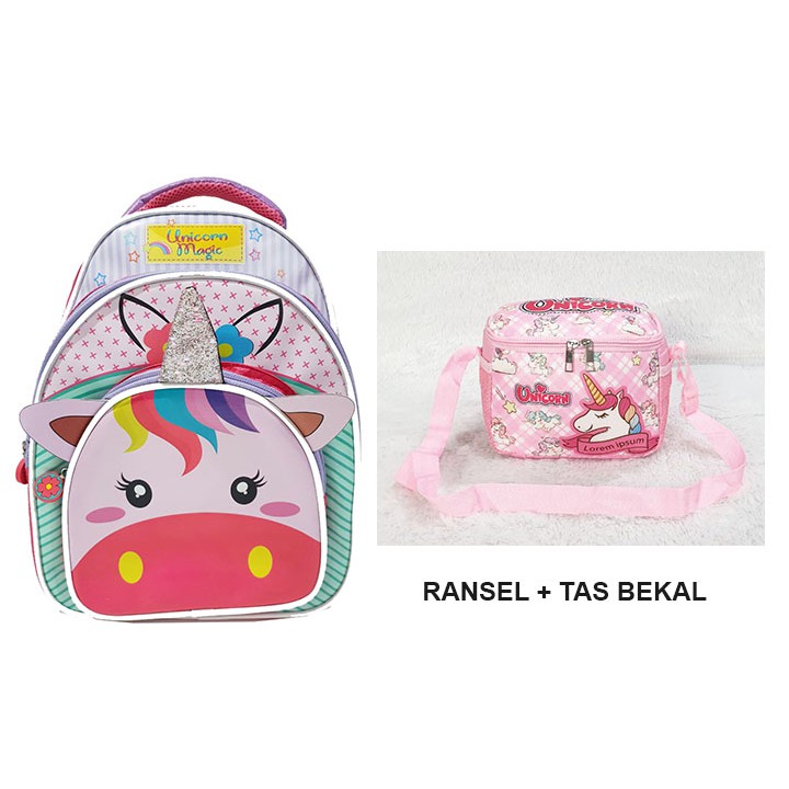 PROMO TERMURAH Tas Anak Sekolah  Gambar Magic Coin Ransel TK &amp; PG Bahan Kain Sponge Anti Air