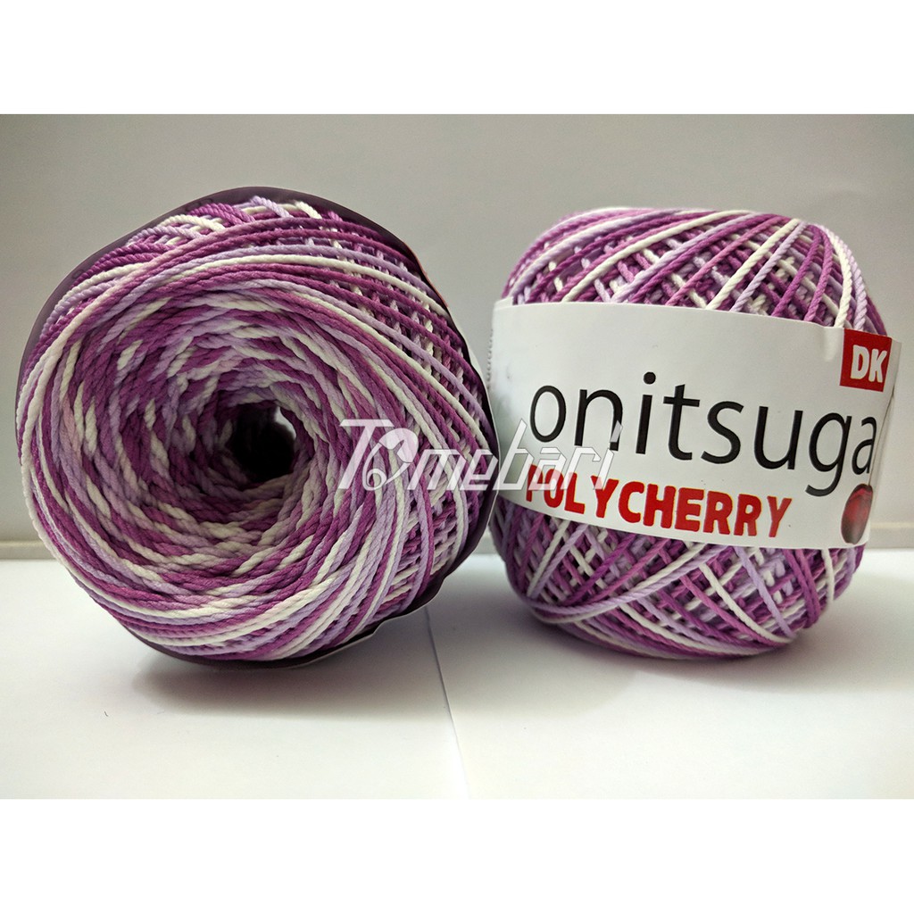 BENANG RAJUT POLYCHERRY SEMBUR OMBRE UNGU PUTIH 5303