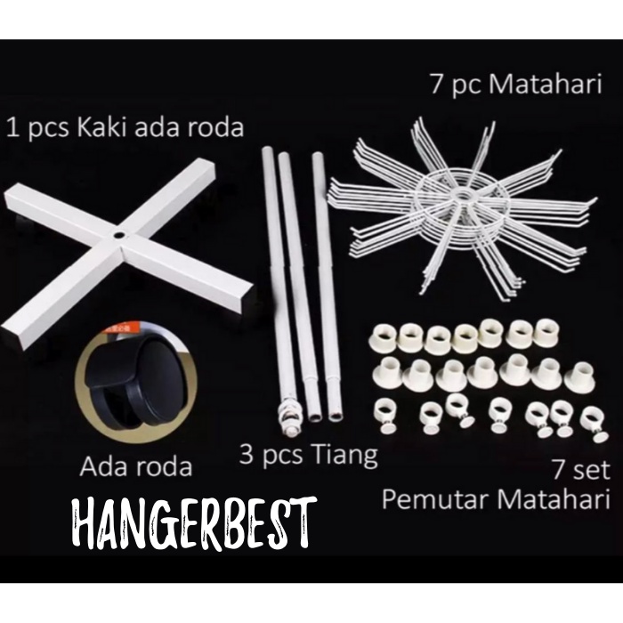 Rak Display Putar Matahari 7 Susun Roda Gantungan Aksesoris Display / Gantungan Masker 7 Susun