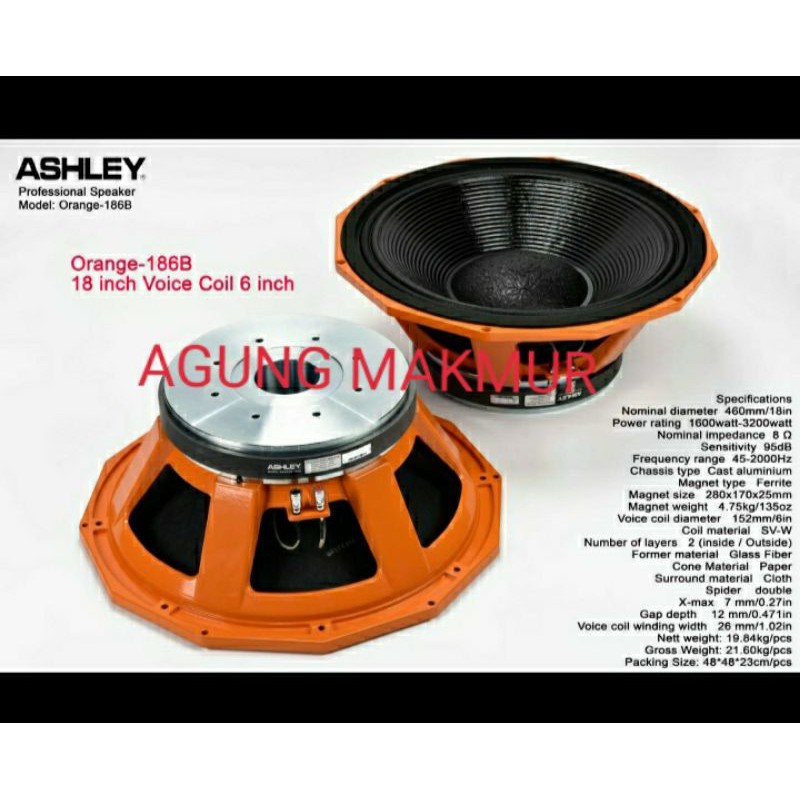 speaker componet ASHLEY ORANGE 186B ASHLEY ORANGE 186 B 186 ORIGYNAL