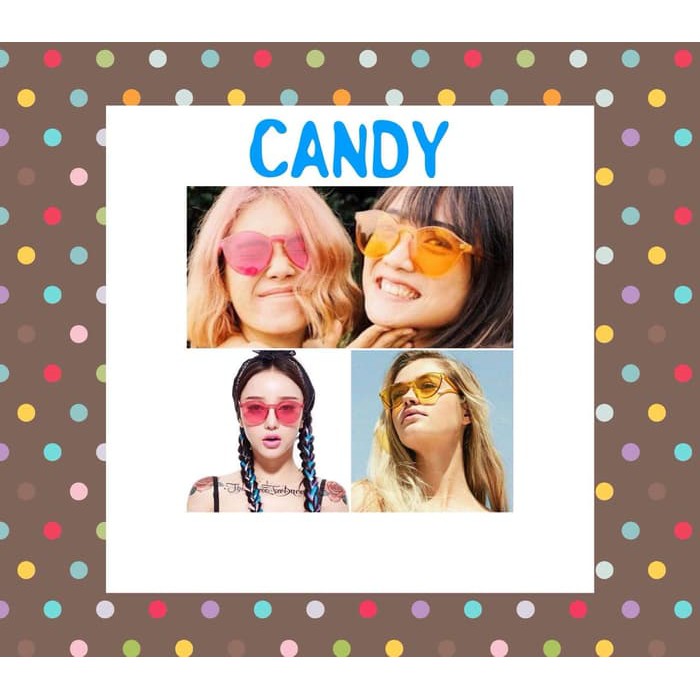 Kacamata Frame Sunglasses Glasses Cat Eye Jelly Geely Candy Transparan