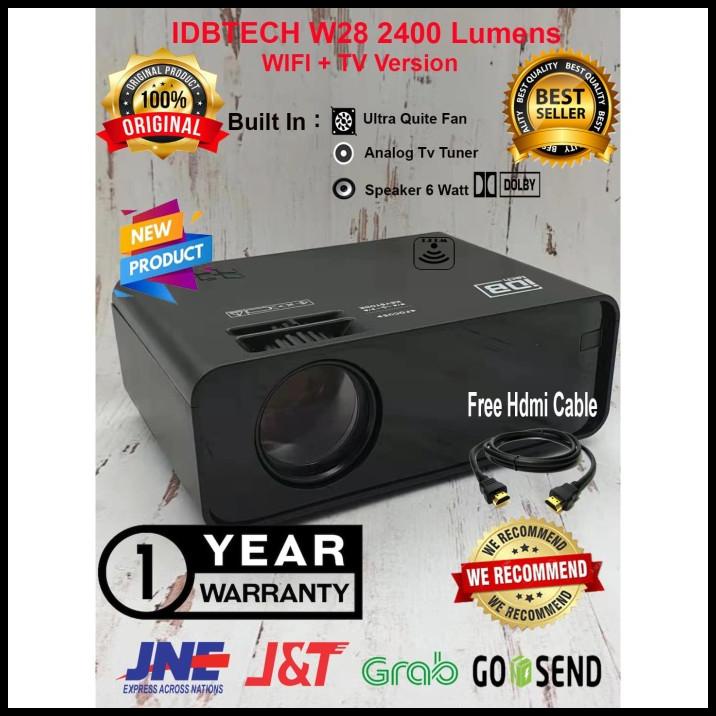 Idbtech W28 Wifi + Tv Tuner Mini Projector 2400 Lumens , W24 W12 Ba50