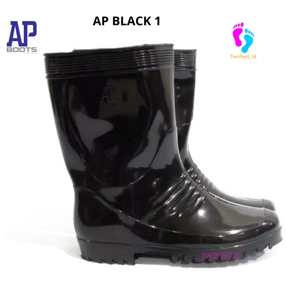 AP BOOTS HITAM DAN PUTIH 1 - AP BLACK I 25-28 -AP WHITE 1 - SEPATU BOOT PENDEK SAFETY KARET-4