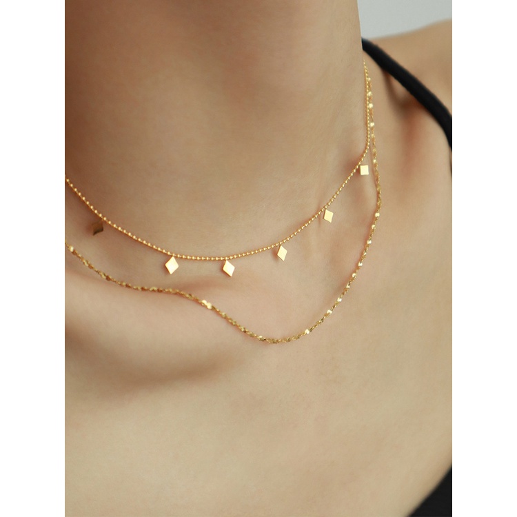 Kalung dua layer lupis titanium korea style anti karat harga grosir bisa cod