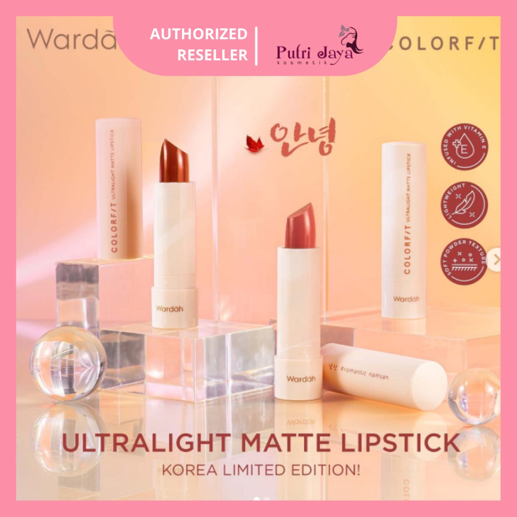 WARDAH COLORFIT ULTRALIGHT Matte Lipstick [01-13] | 3.6gr