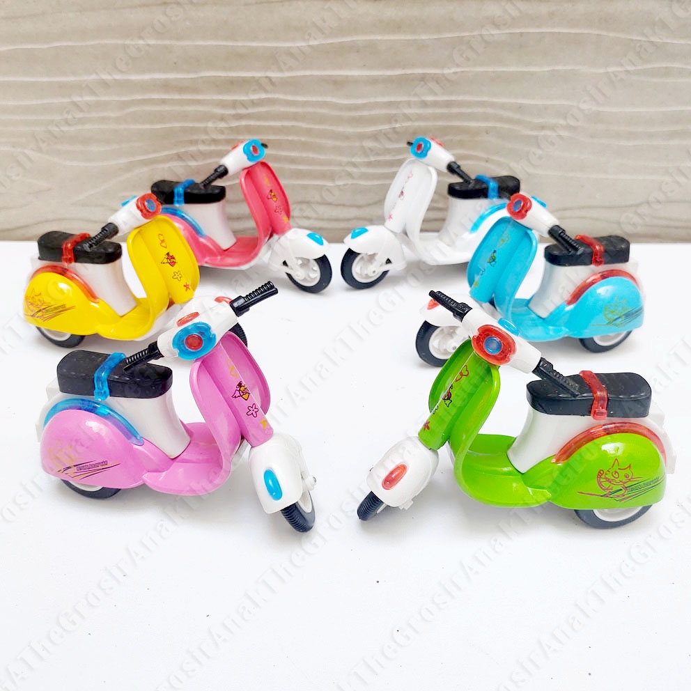 PLAY MOTO DIECAST VESPA ALLOY MINI MOTOR SKUTER JADUL