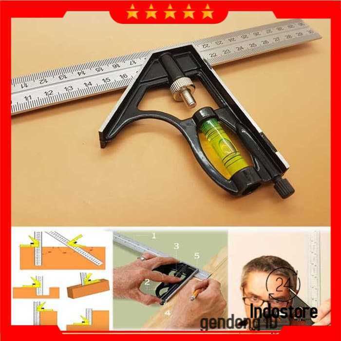 

Taffware Mistar Penggaris Siku Tukang Multifungsi - ZEAST