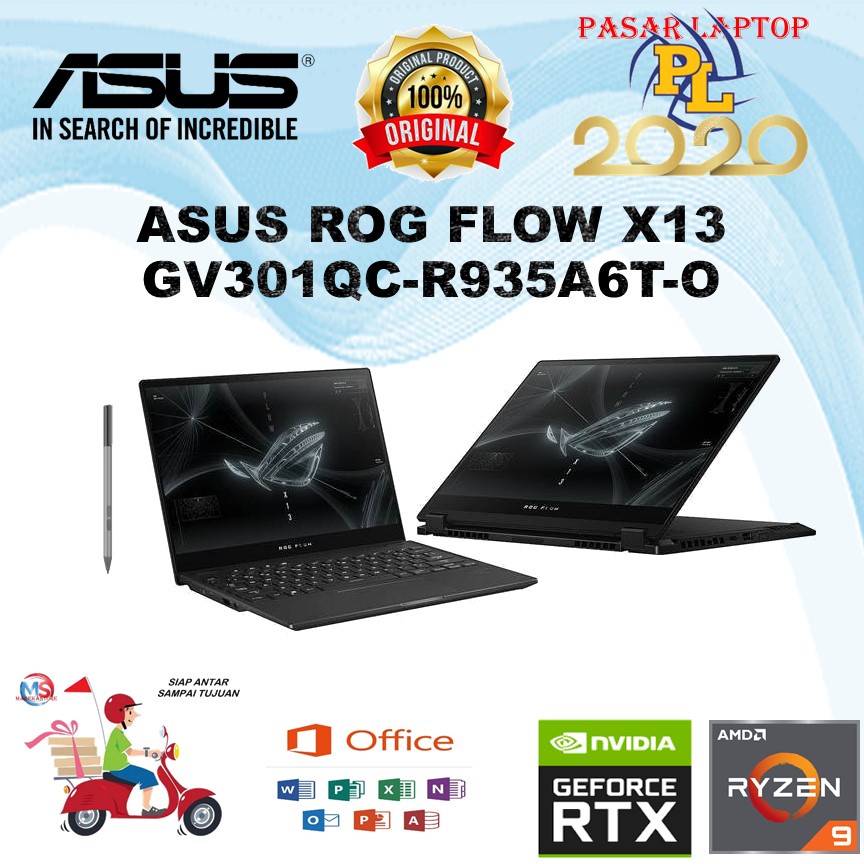 ASUS ROG FLOW X13 GV301QC-R935A6T-O RYZEN 9-5900HS 16GB 512GB RTX3050 4GB GDDR6 WIN10+OHS 13,4" FHD 