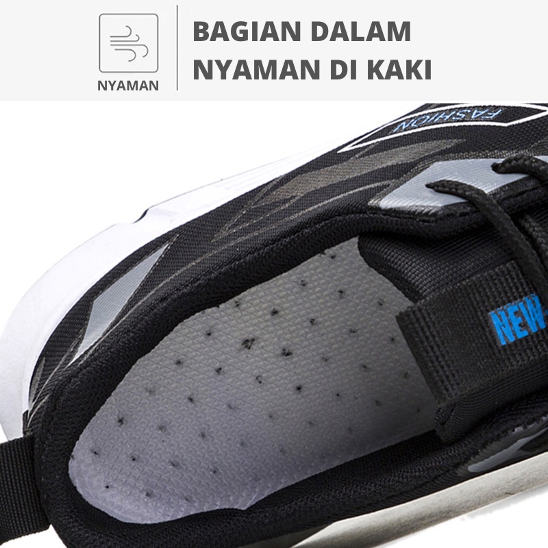 Highland Sepatu Pria Tali Sepatu Running Sneakers Sepatu Kasual MR219