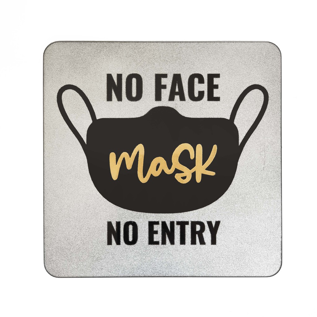 SIGN AKRILIK - NO FACE MASK NO ENTRY - Sign Kawasan Wajib Masker