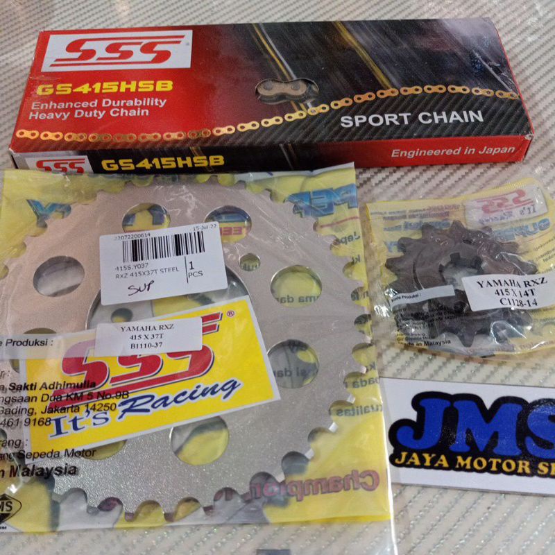 Paket Gir/ Gear set SSS RX-King UK.415-14/37+ Rantai SSS 415HSB(Ukuran Bisa Request)